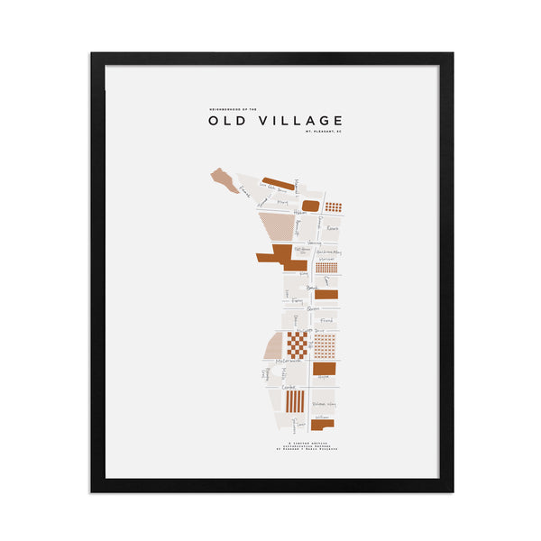 Old Village Map Print
