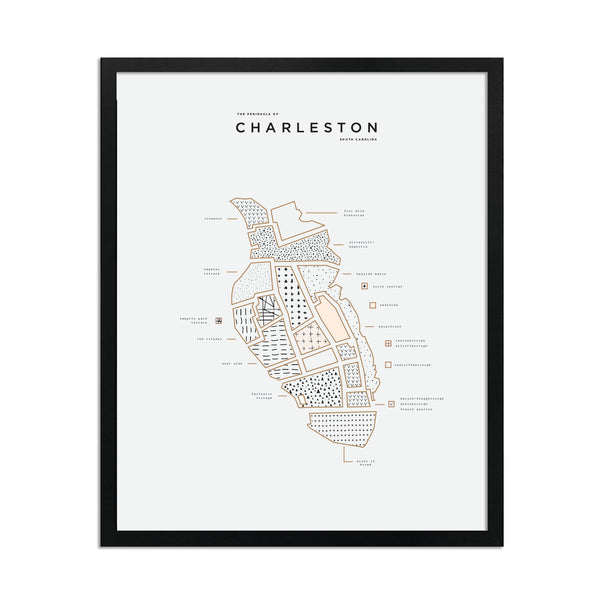 Charleston State Print - Black Frame