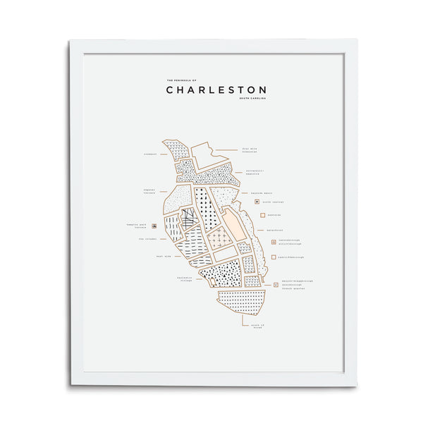 Charleston State Print - White Frame