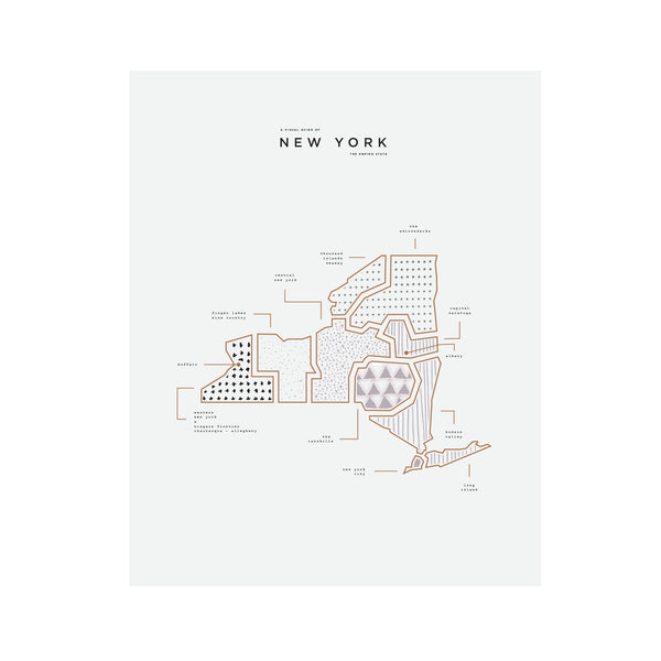 New York State Map Print