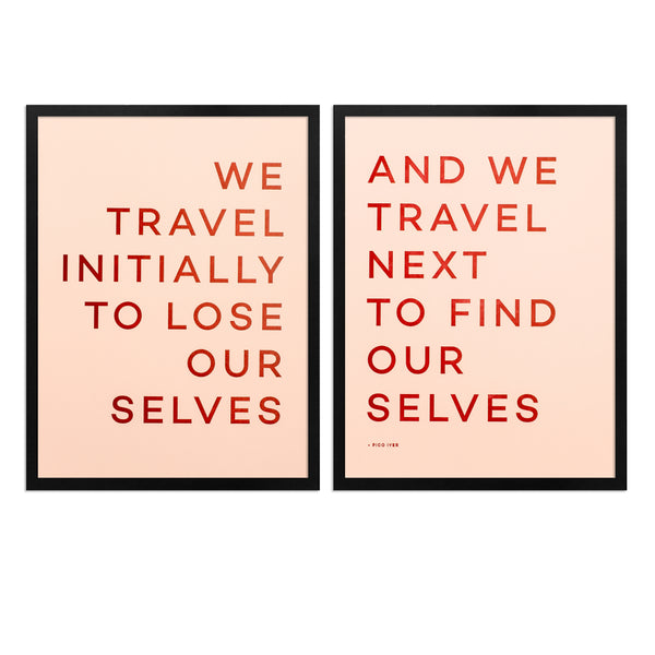 Travel Quote Letterpress Print - Black Frame
