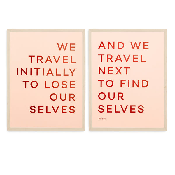Travel Quote Letterpress Print - Wood Frame