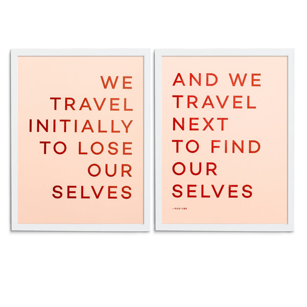 Travel Quote Letterpress Print - White Frame