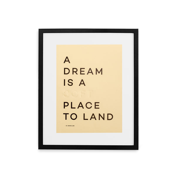Travel Quote Letterpress Print - Black Frame With Mat