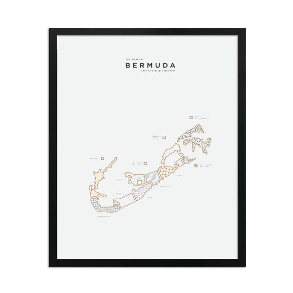 Black Framed Bermuda Print
