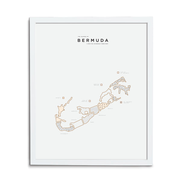 White Framed Bermuda Print