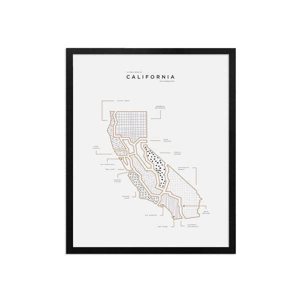California State Print - Black Frame
