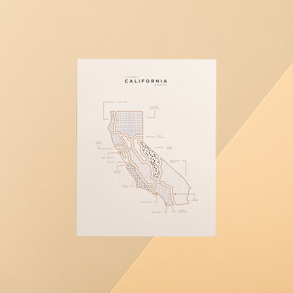 California Letterpress Print