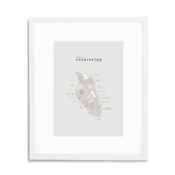 Charleston State Print - White Frame With Mat