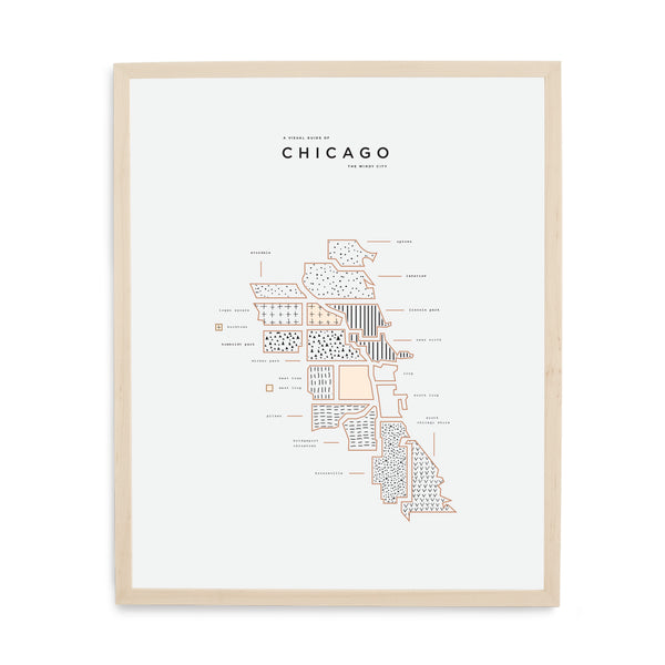 Wood Framed Chicago Print