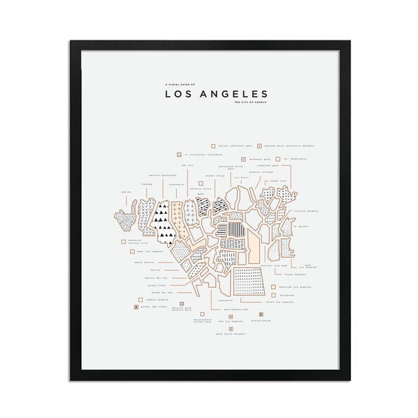 Los Angeles Map Print - Black Frame