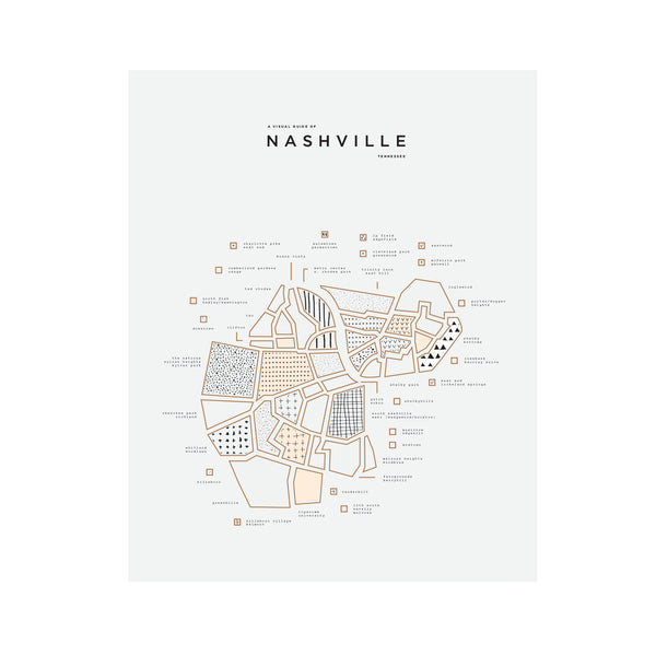 Nashville Tennessee Map Print