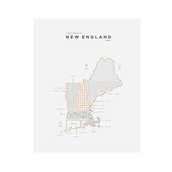 New England Map Print