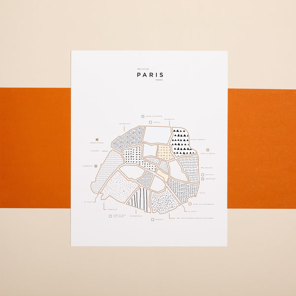Paris France Map Print
