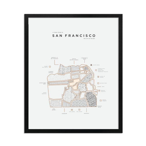 San Francisco Map Print - Black Frame