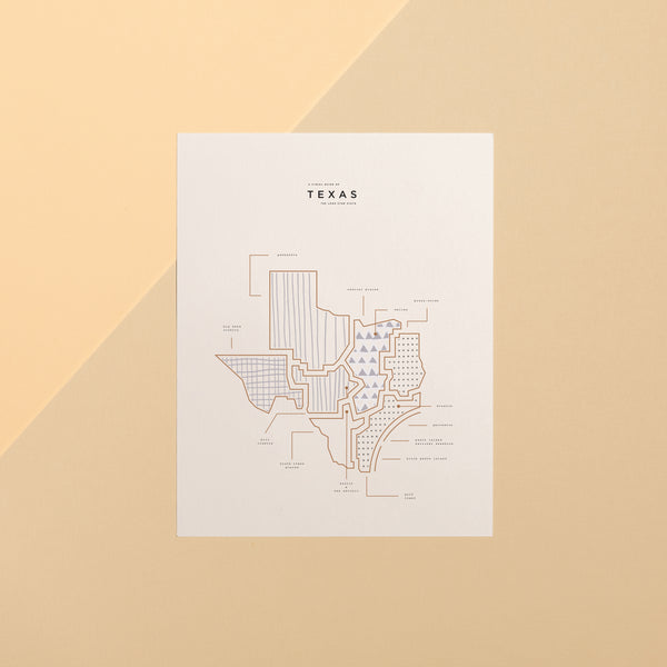 Texas State Map Print